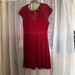 Elegant Red Lace Dress